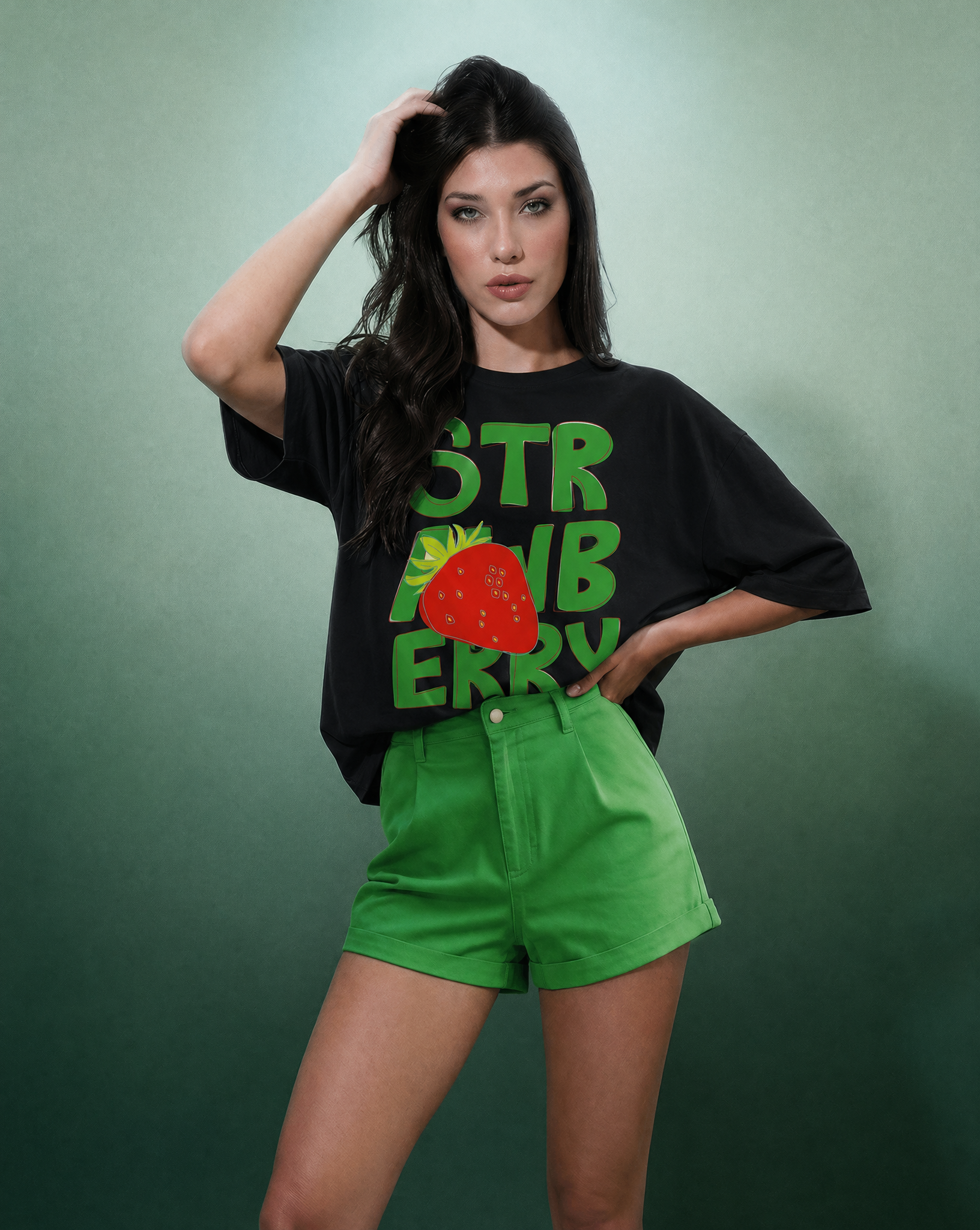 Woman Strawberry Cotton Printed T-shirt