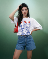 Women Wine Printed Cotton T-shirt