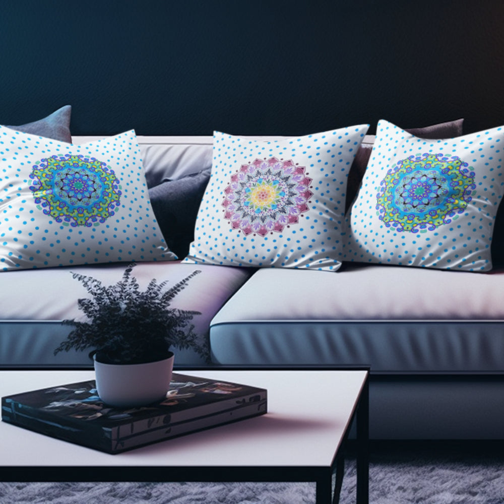 Set Of 3 Digital Printed Canvas Cushion Cover