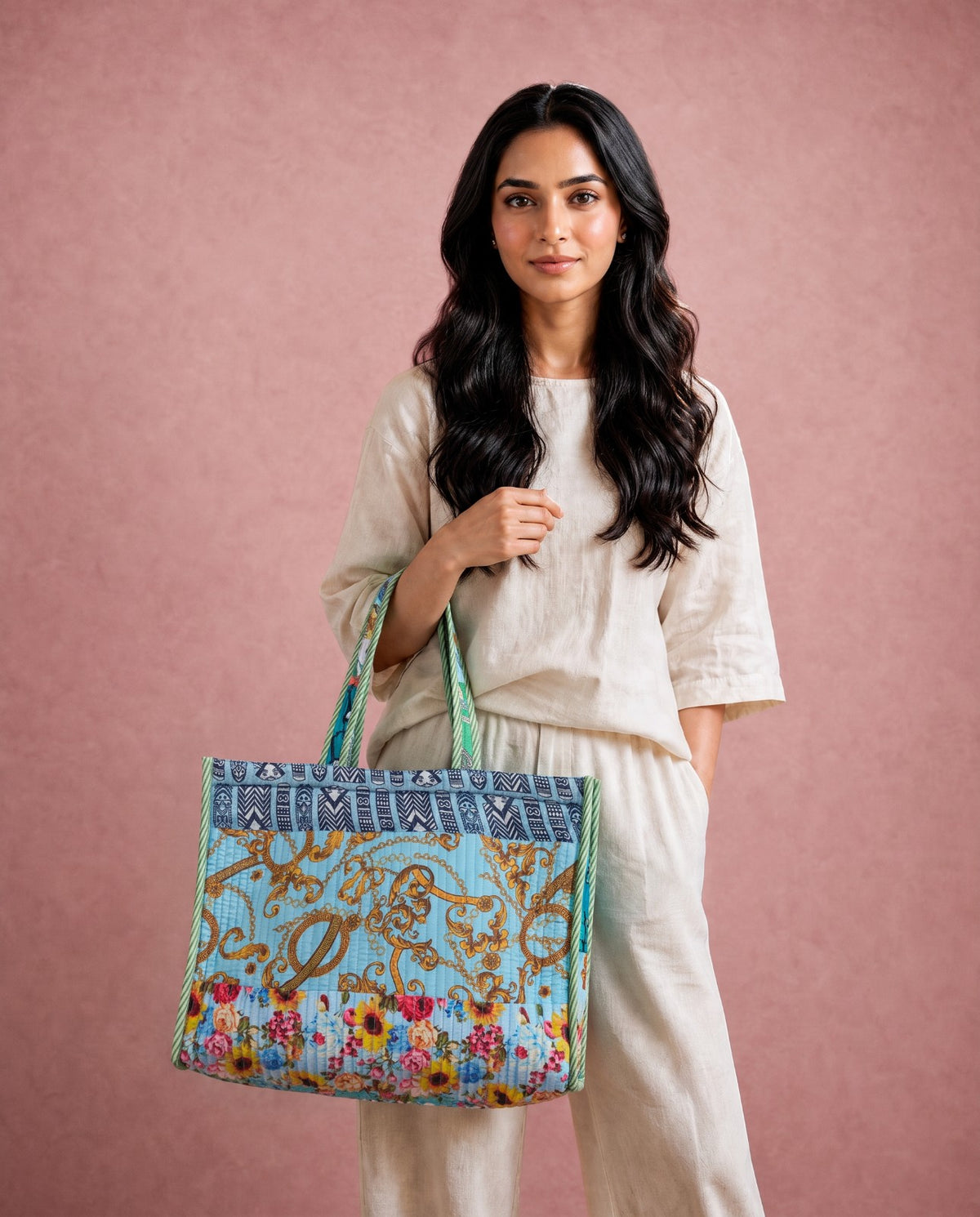 Cotton Printed Amazing Patchwork Tote Bag