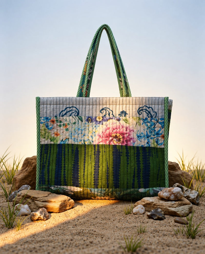 Cotton Printed Patchwork Tote Bag