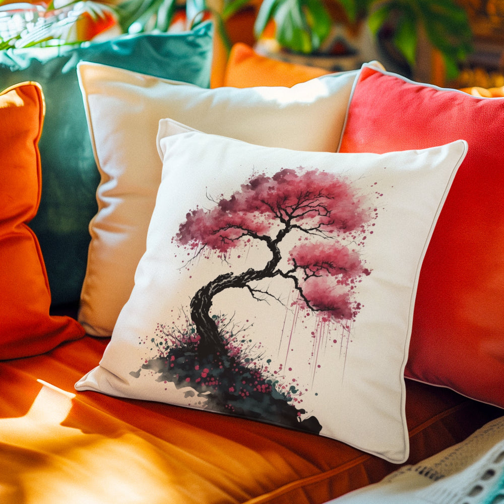 Set Of 3 Digital Printed Tree Cushion Cover