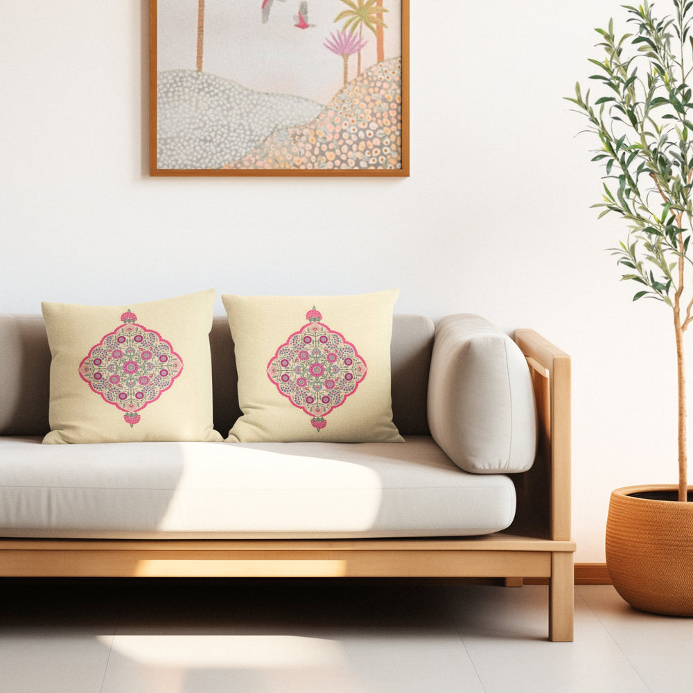 Set Of 3 Digital Printed Rangoli Cushion Cover
