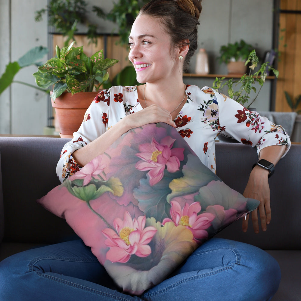 Set Of 3 Digital Printed Flower Cushion Cover