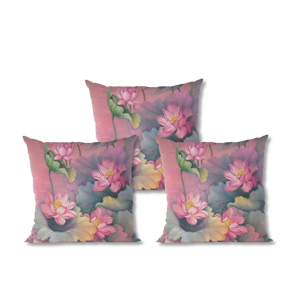 Set Of 3 Digital Printed Flower Cushion Cover