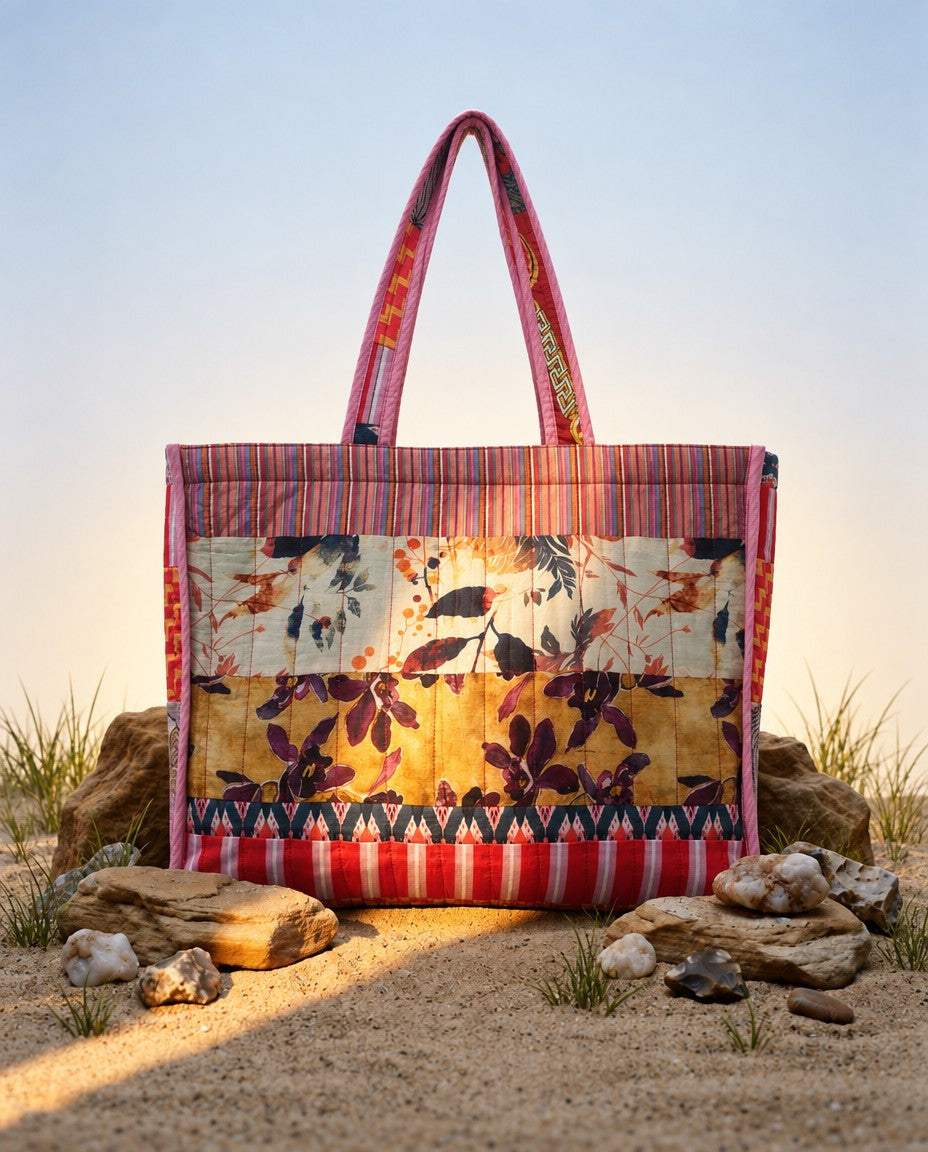Patchwork Design Tote Bag