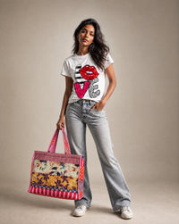 Patchwork Design Tote Bag