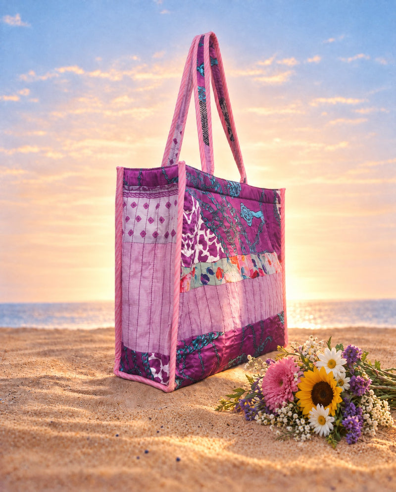 Patchwork Design Tote Bag