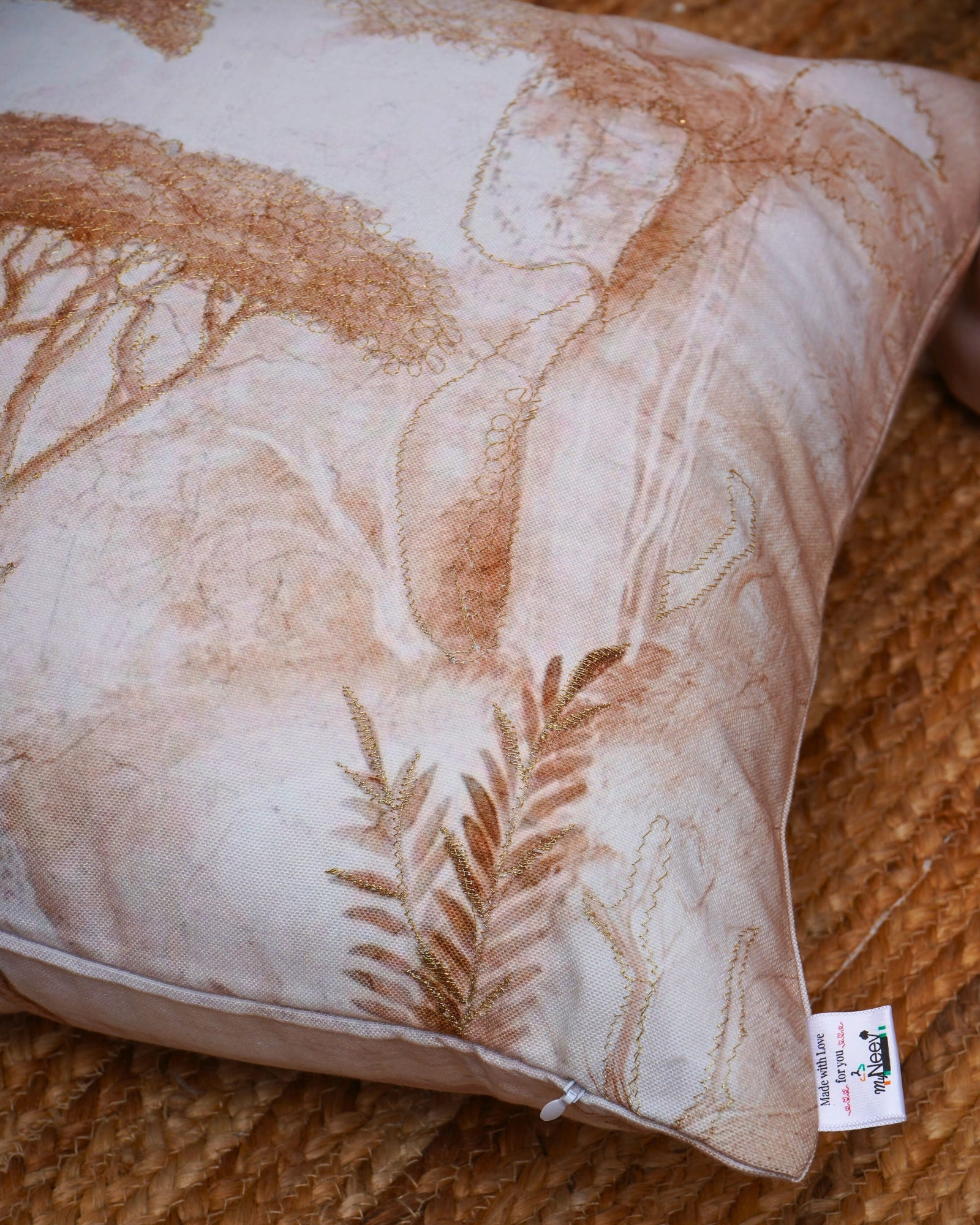 Set Of 3 Digital Printed & Embroidered Cushion Cushion Cover