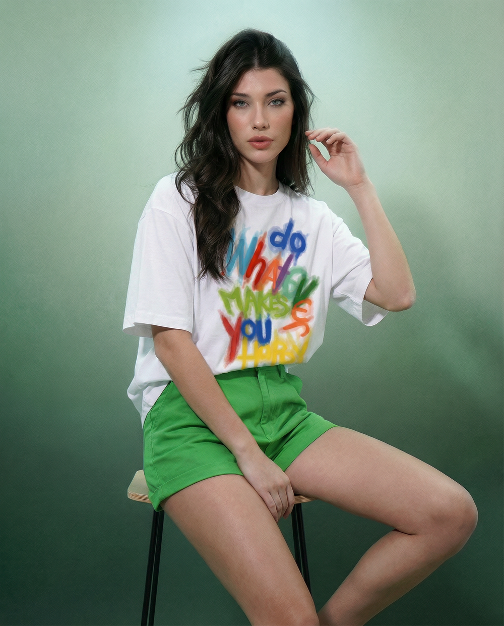 Women White Floral Printed Oversized T-shirts