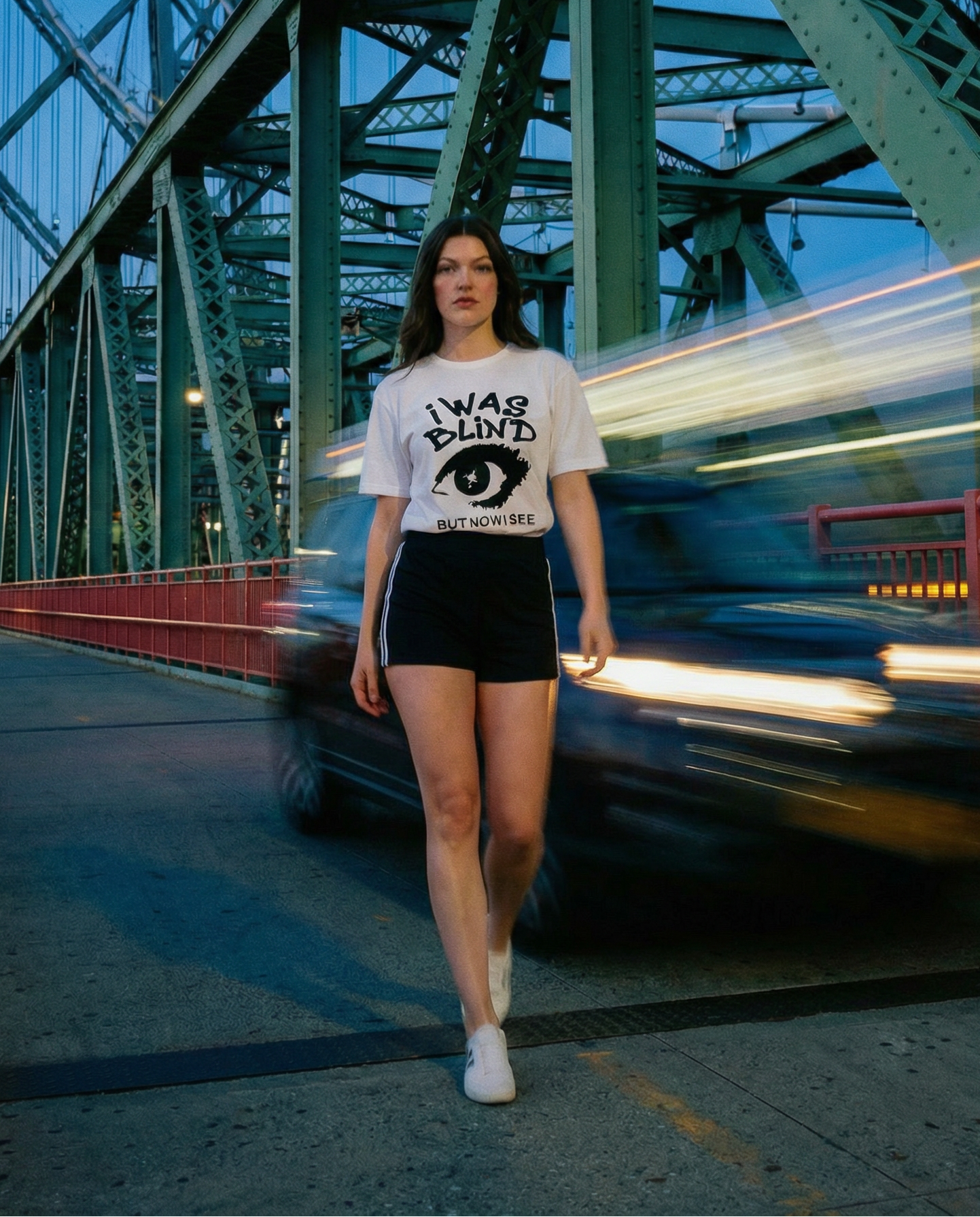 Woman I Was Blind Printed Cotton T-shirt