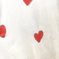 Women Heart Swarovski Crystal Embellishments Cotton T-shirt