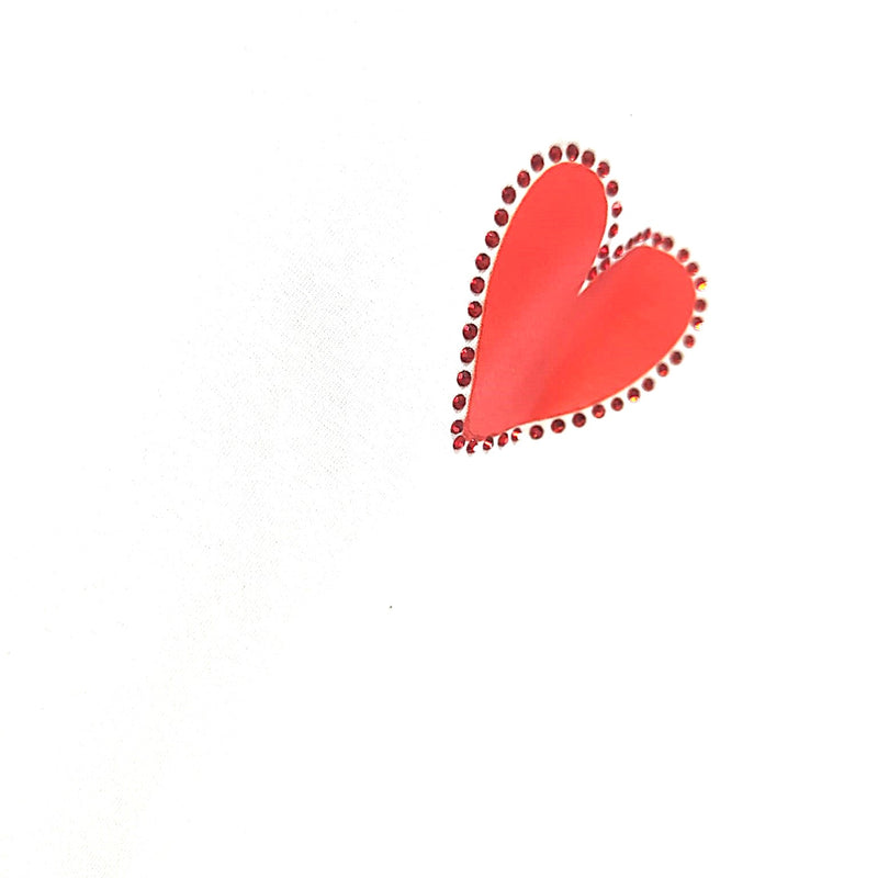 Women Heart Swarovski Crystal Embellishments Cotton T-shirt