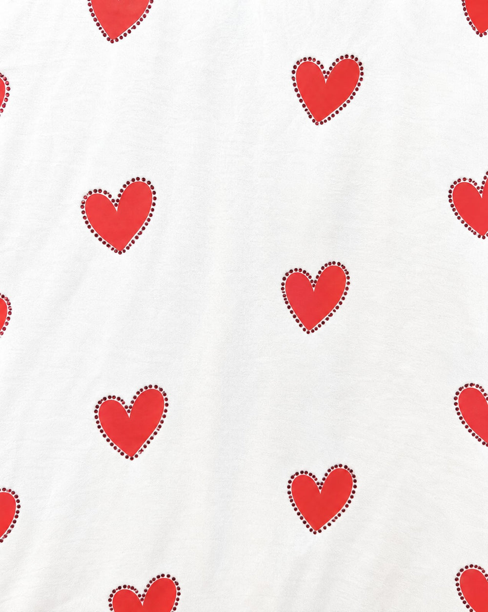 Women Heart Swarovski Crystal Embellishments Cotton T-shirt