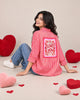 Women Love You Patchwork Oversized Cotton Shirt