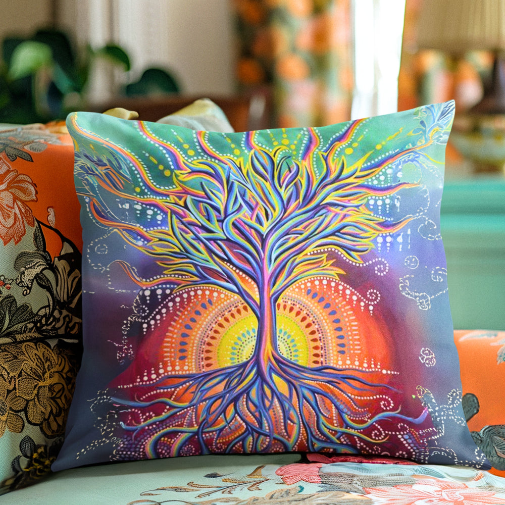 Set Of 3 Digital Printed Wish Tree Cushion Cover