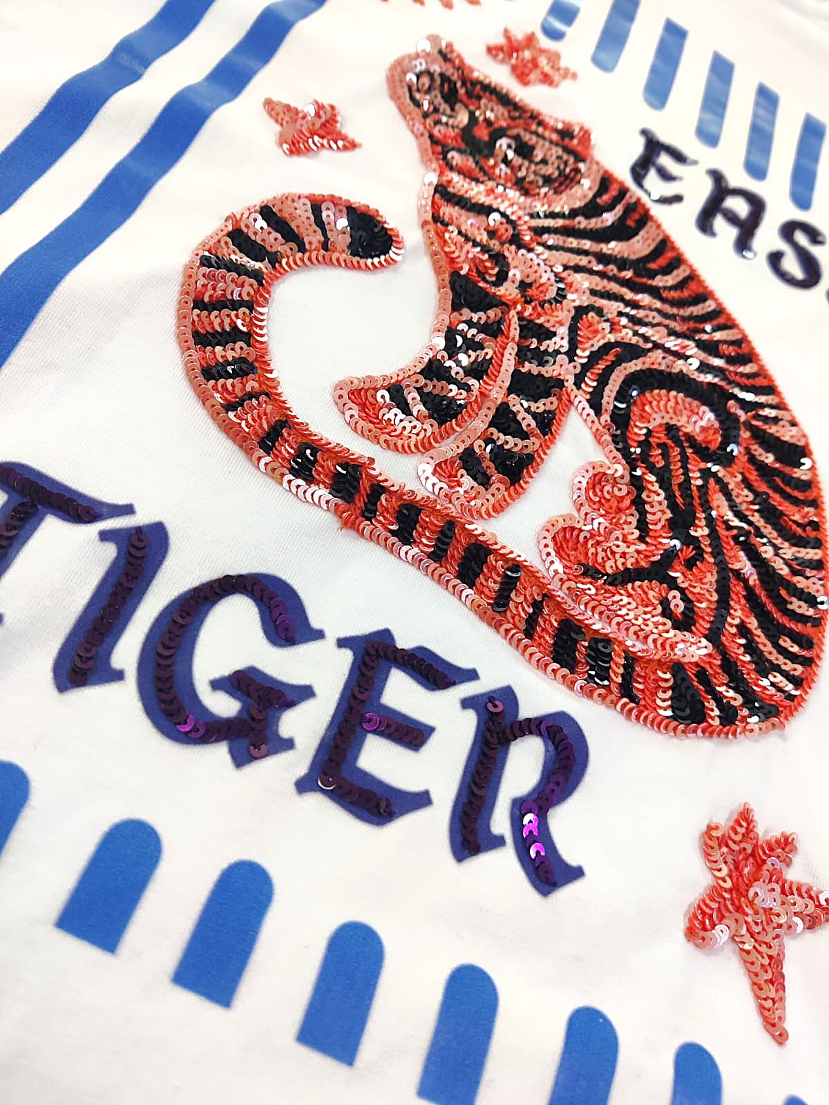 Women Easy Tiger Hand-Embellished Cotton T-Shirt