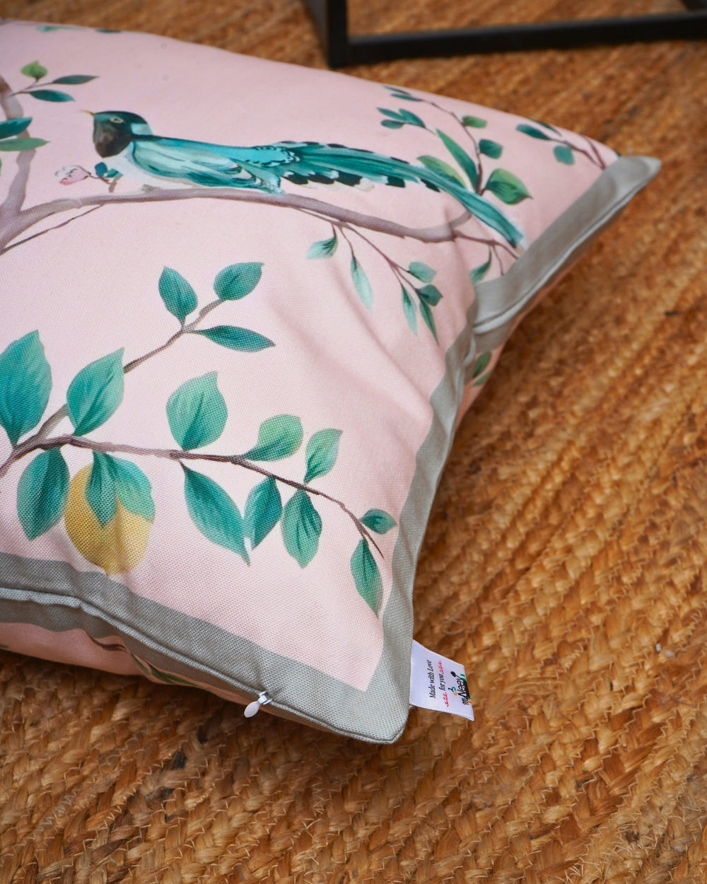 Set Of 3 Digital Printed Leaf Design Cushion Cover