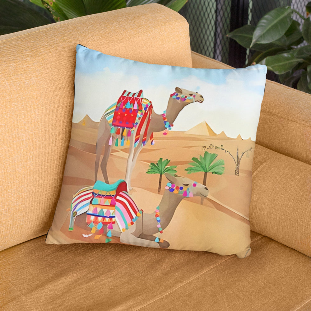 Set Of 3 Digital Printed Camel Cushion Cover
