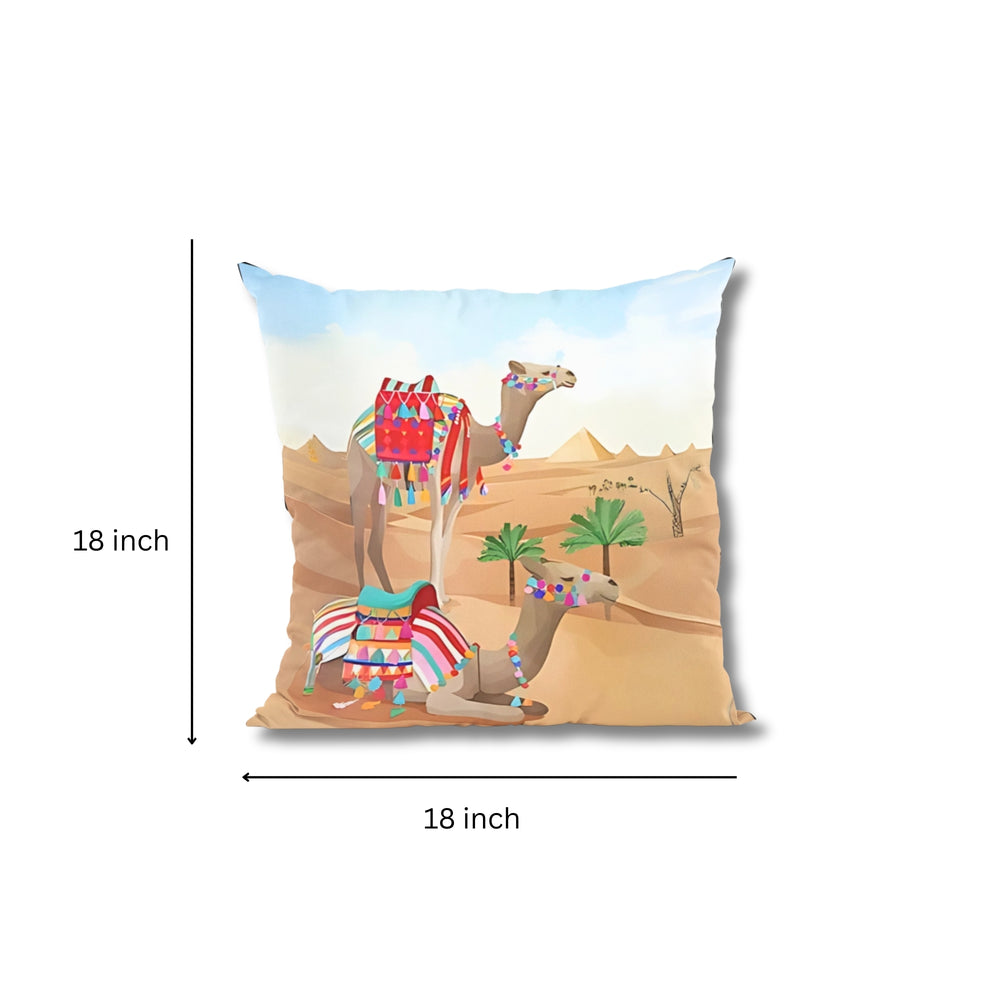 Set Of 3 Digital Printed Camel Cushion Cover