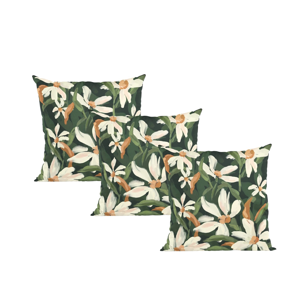 Set Of 3 Digital Printed Leaf Design Cushion Cover