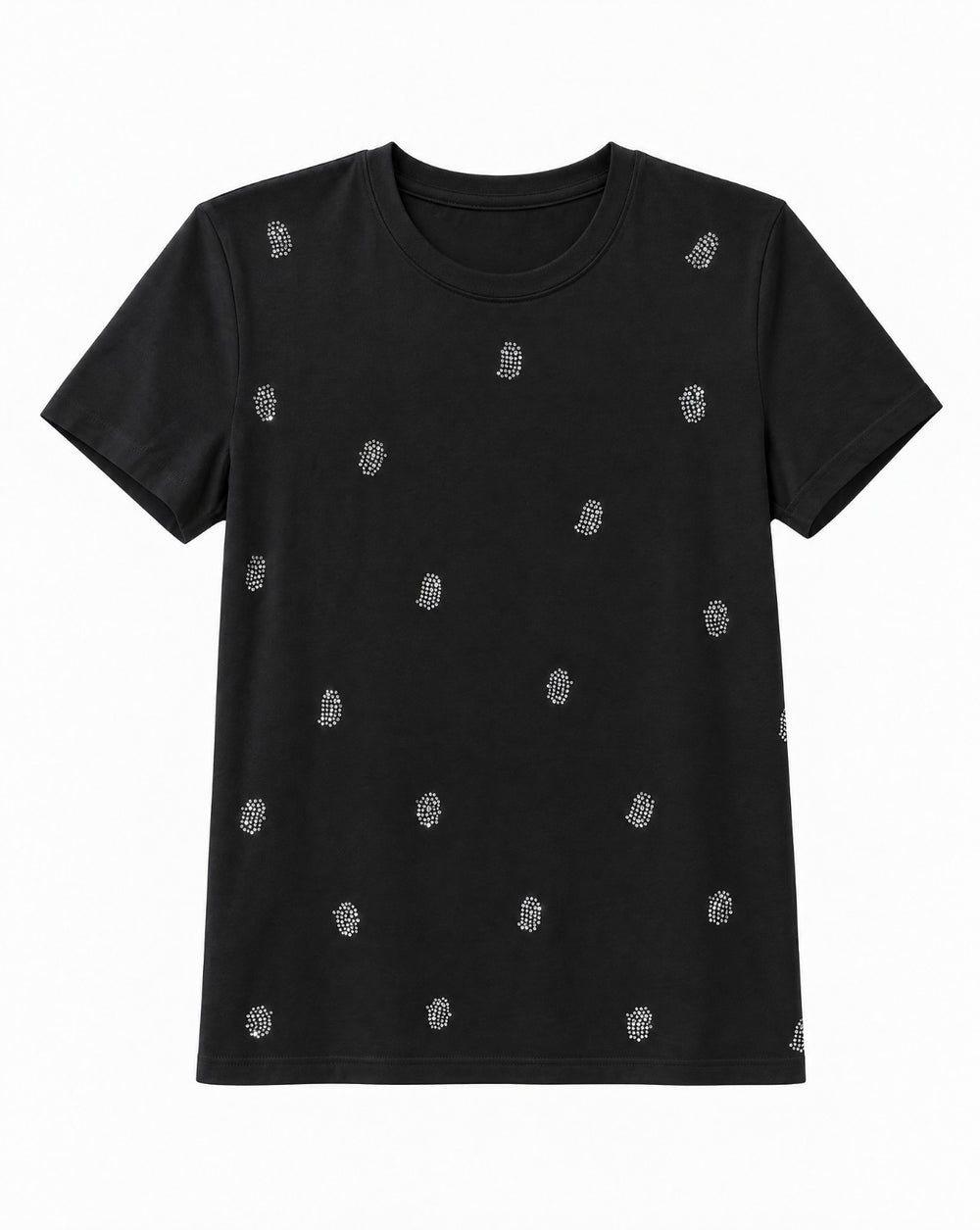 Crystal Embellished Cotton Regular T-shirt