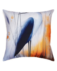 Set Of 3 Digital Printed Flocking Cranes Design Cushion Cover