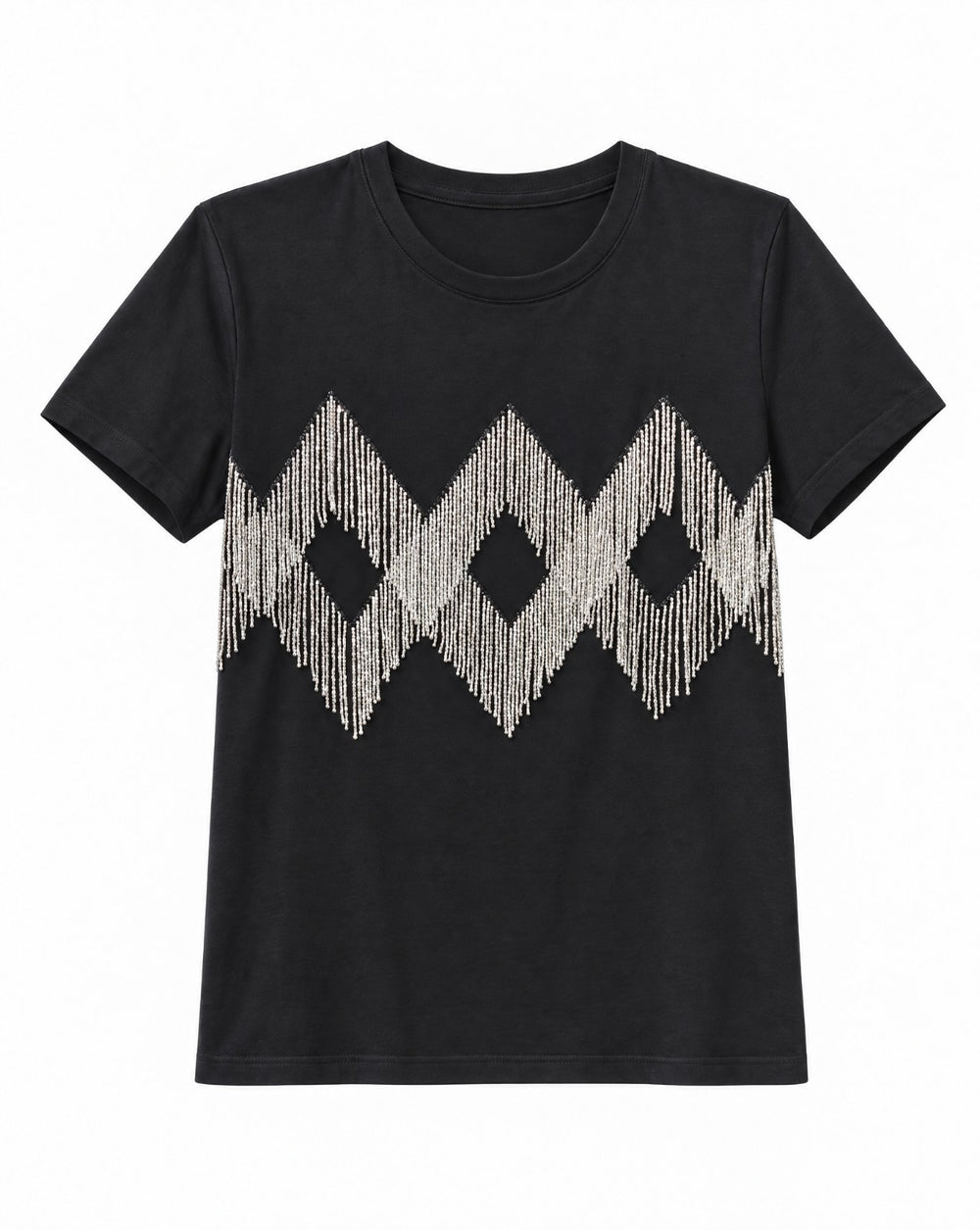 Crystal Embellished Cotton Regular T-shirt