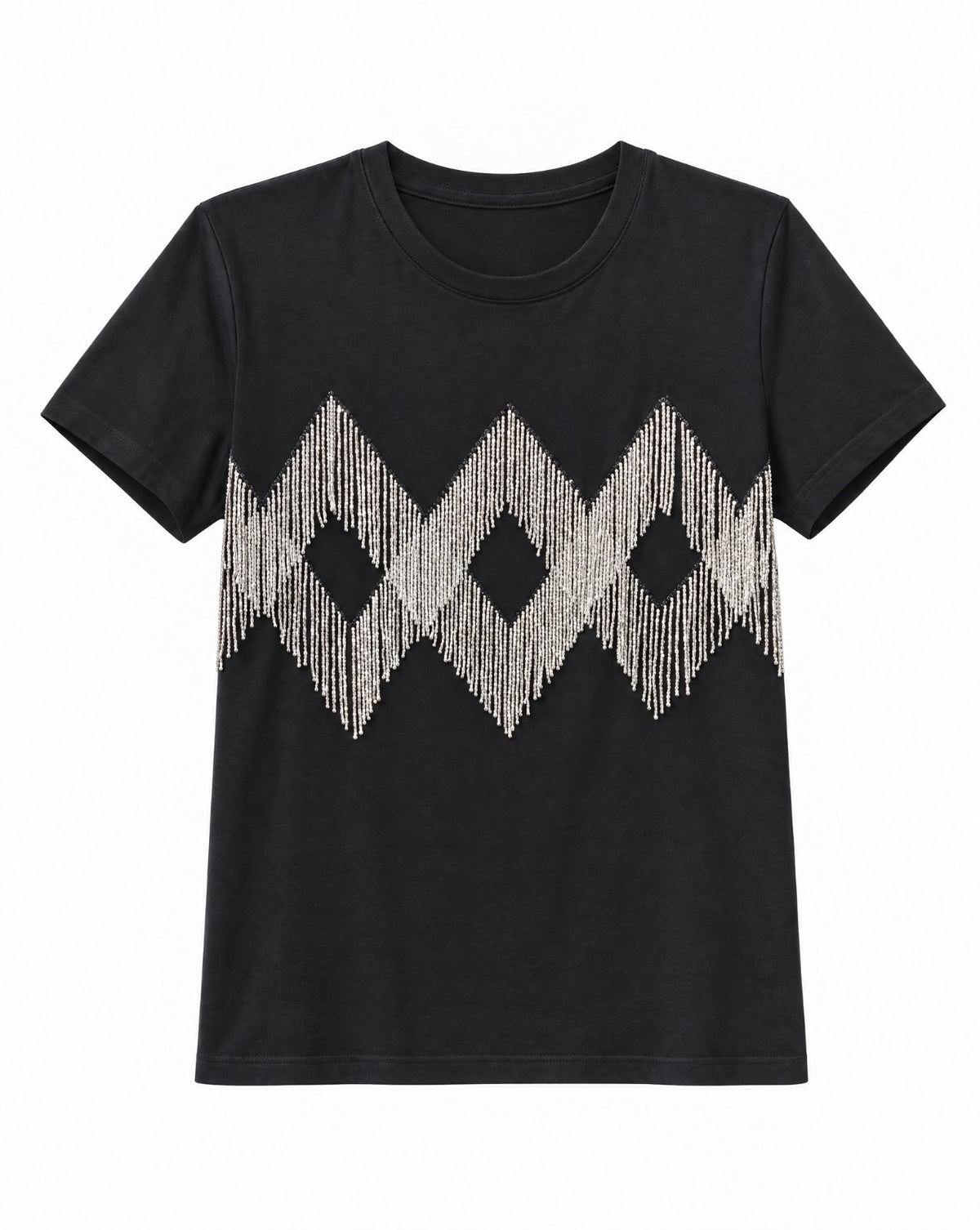 Crystal Embellished Cotton Regular T-shirt