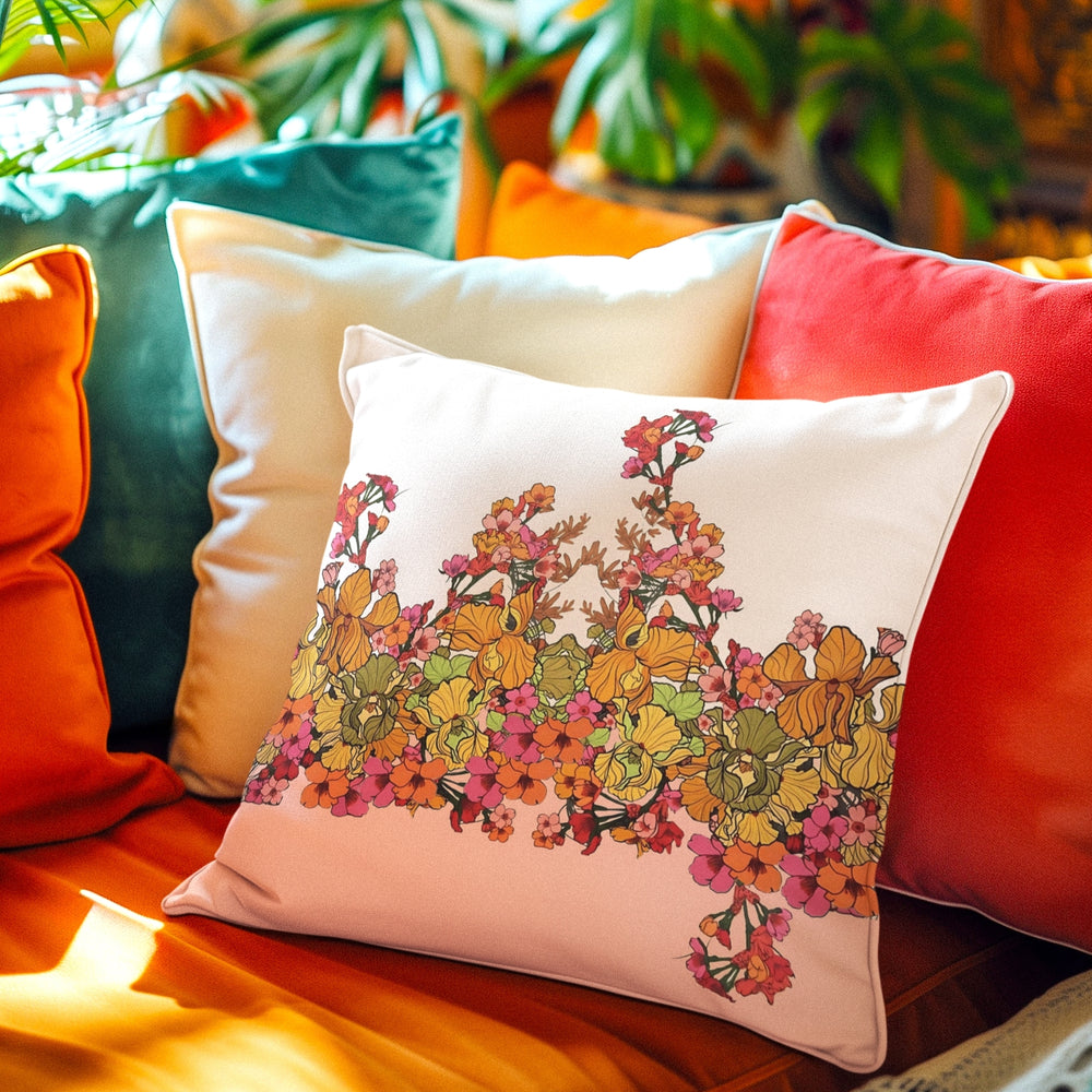 Set Of 3 Digital Printed Flower Cushion Cover