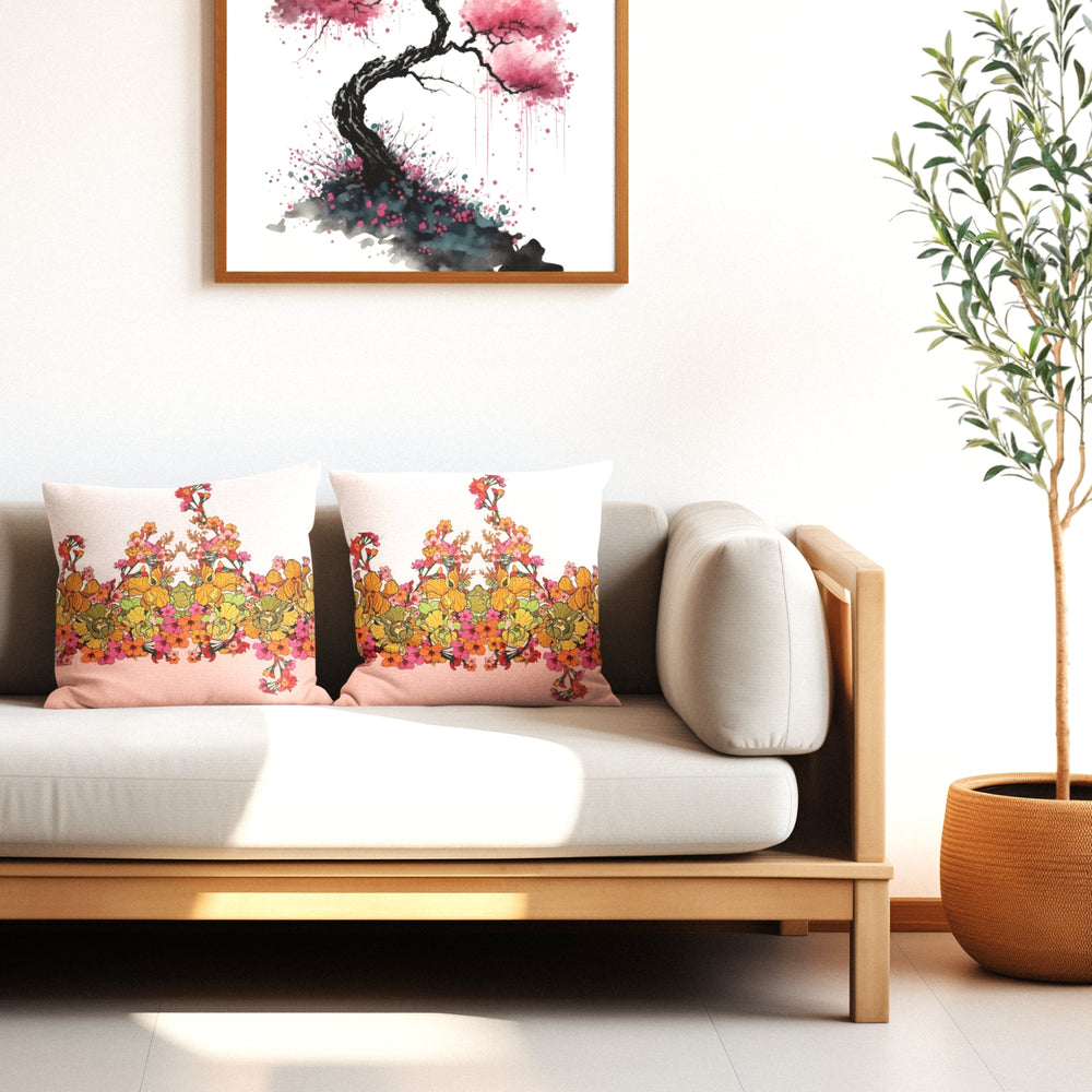 Set Of 3 Digital Printed Flower Cushion Cover