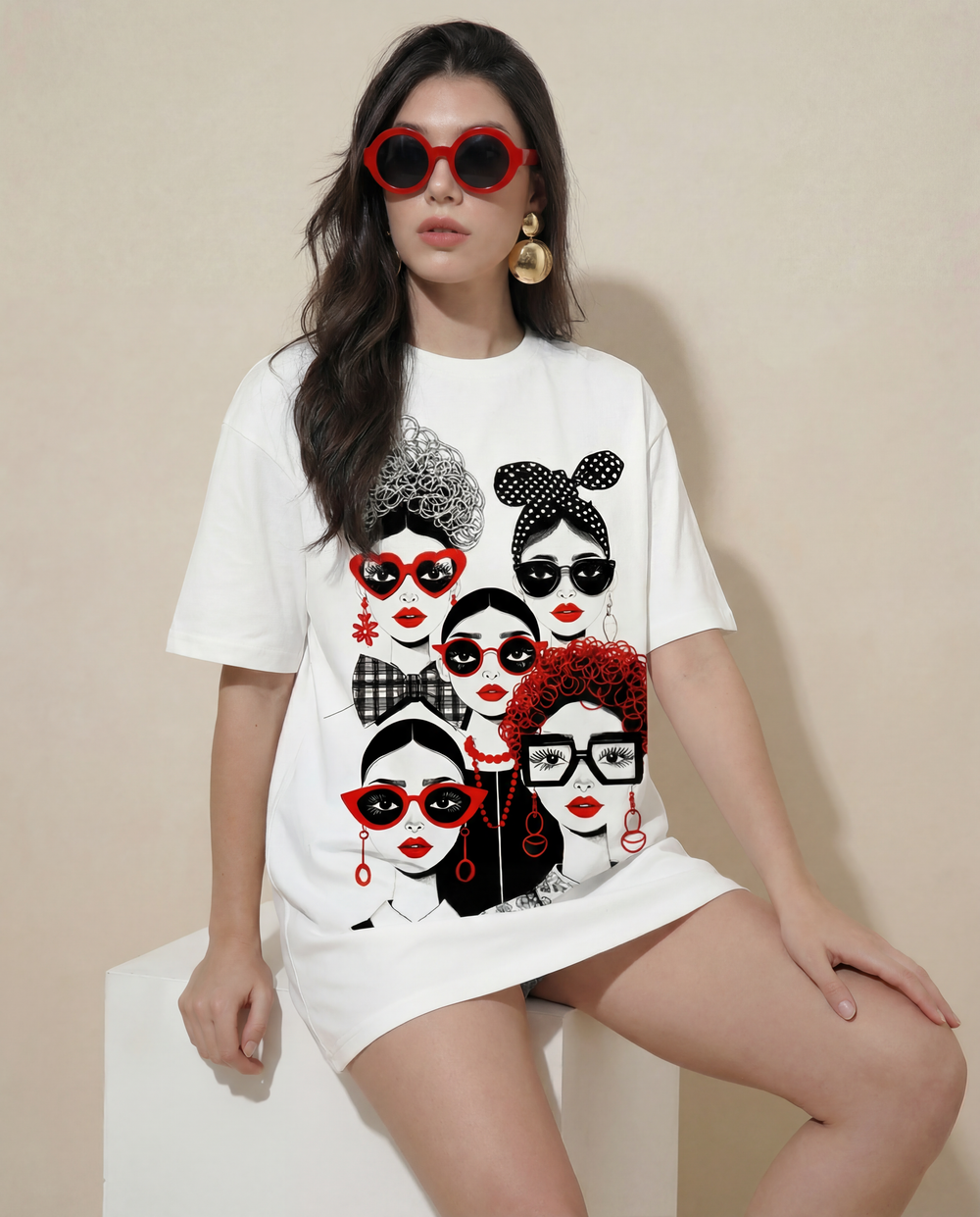 Women Printed Oversized T-shirts