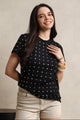 Crystal Embellished Round Neck Cotton Regular T-shirt