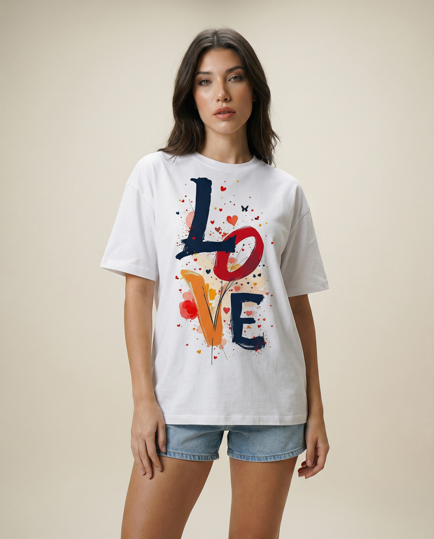 Woman Love Printed Cotton T-shirt