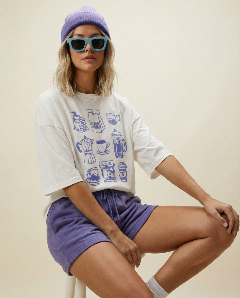 Women Collage Printed Cotton T-shirt
