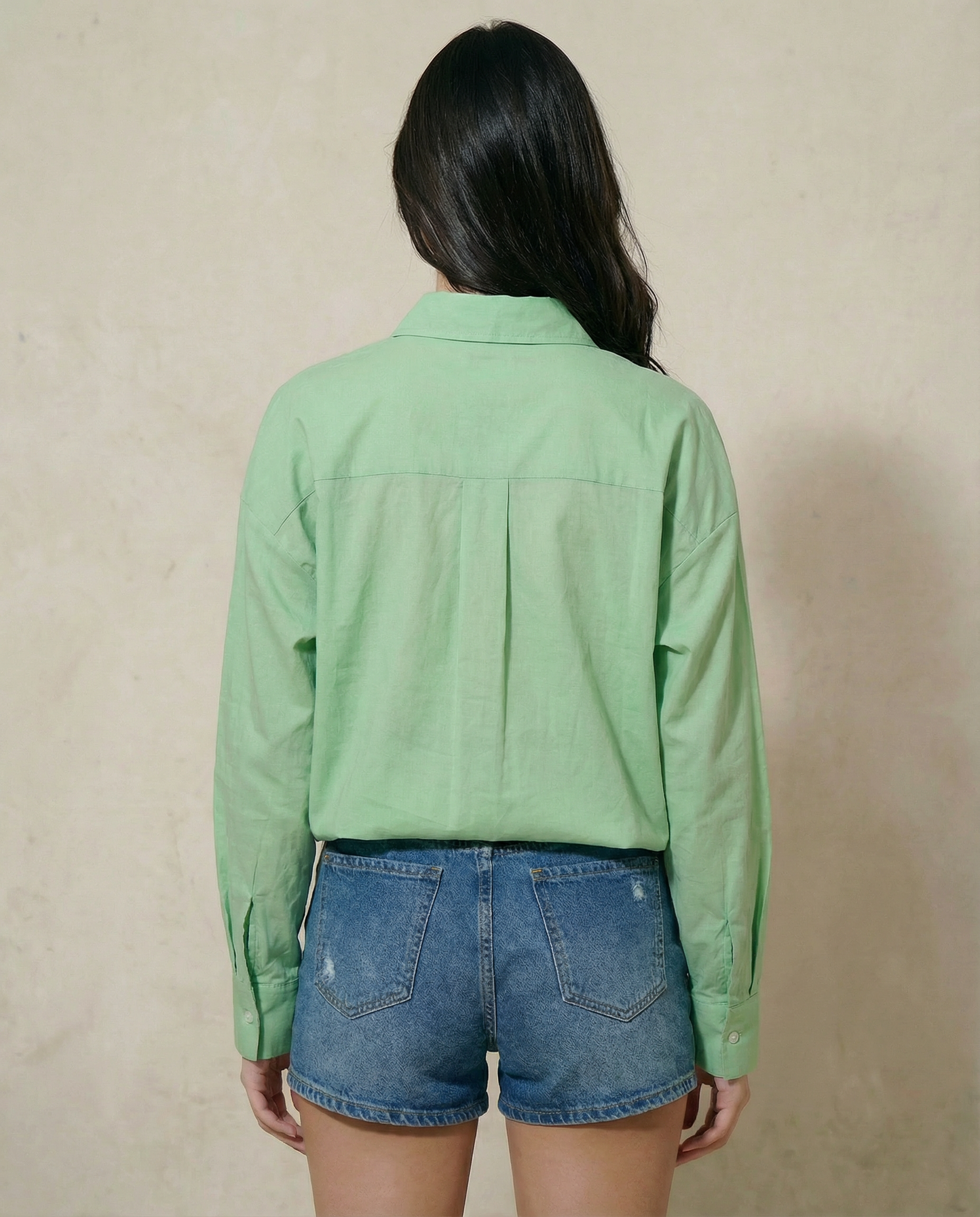 Women Solid Oversized Cotton Shirt