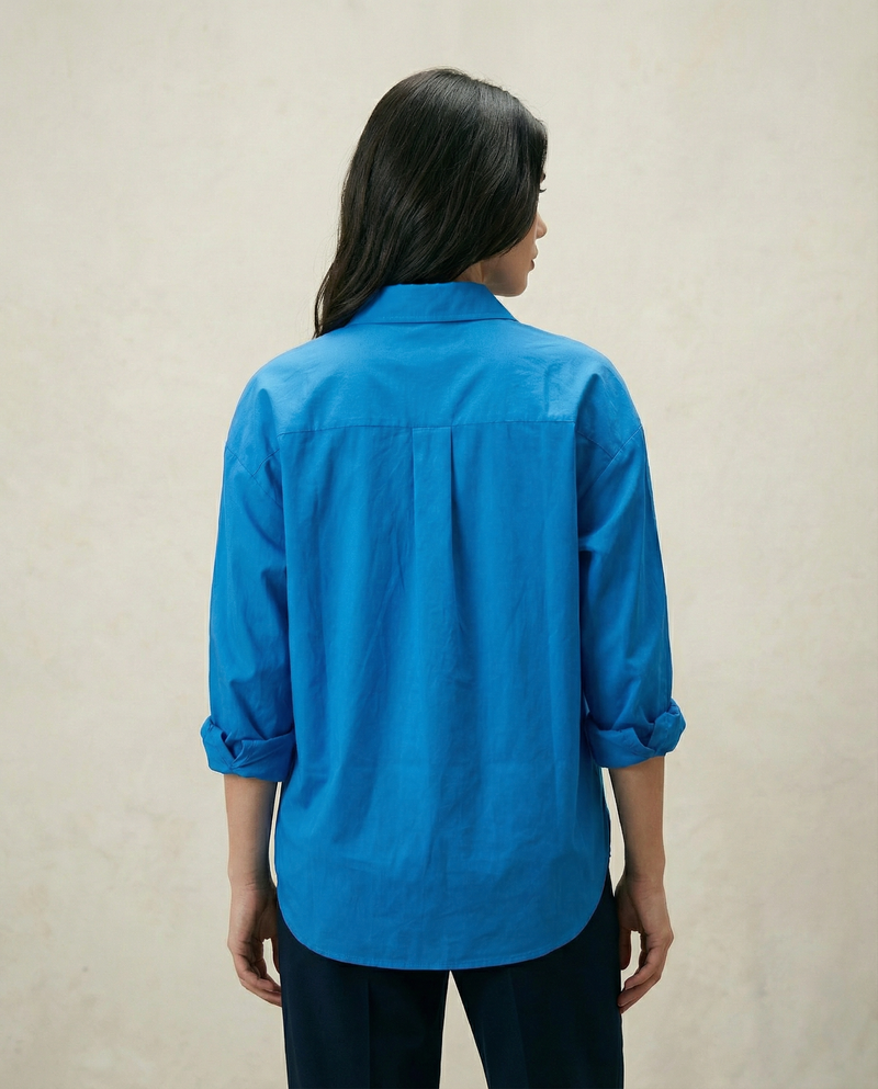Women Solid Oversized Cotton Shirt