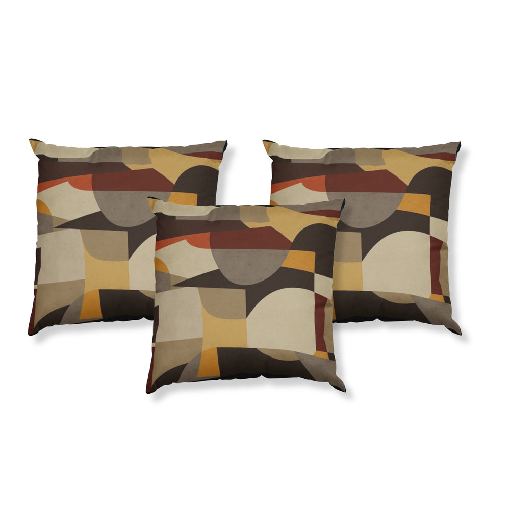 Set Of 3 Digital Printed Abstract Canvas Cushion Cover