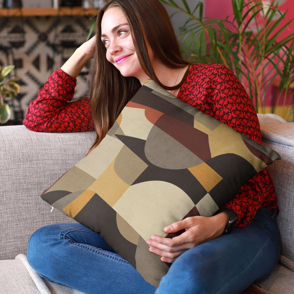 Set Of 3 Digital Printed Abstract Canvas Cushion Cover
