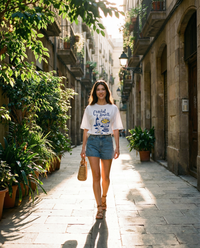 Women Coastal Amalfi Printed Cotton T-shirt