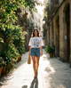 Woman Coastal Amalfi Printed Cotton T-shirt