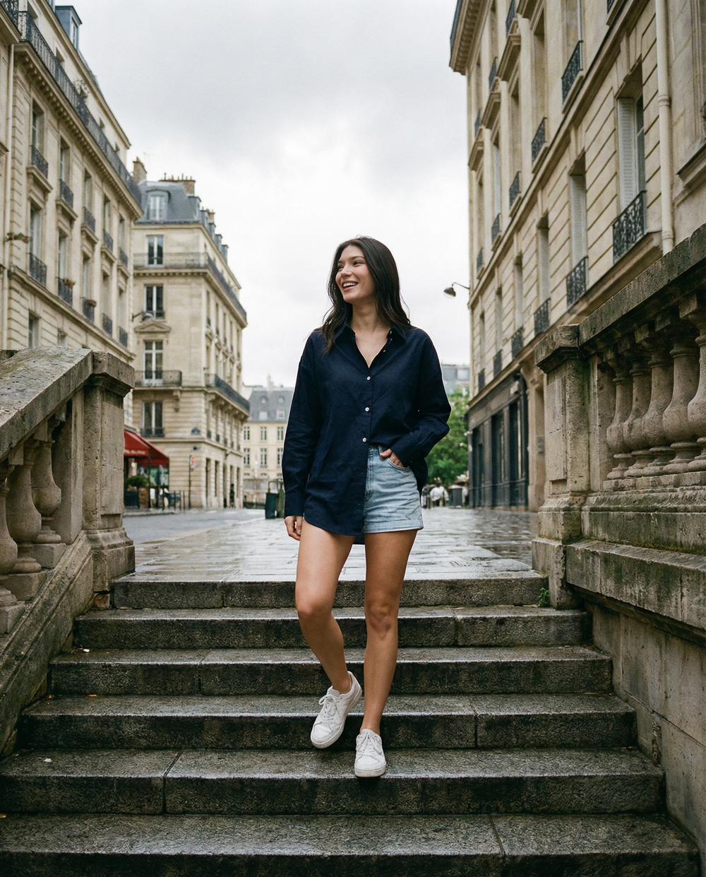 Women Solid Oversized Cotton Shirt