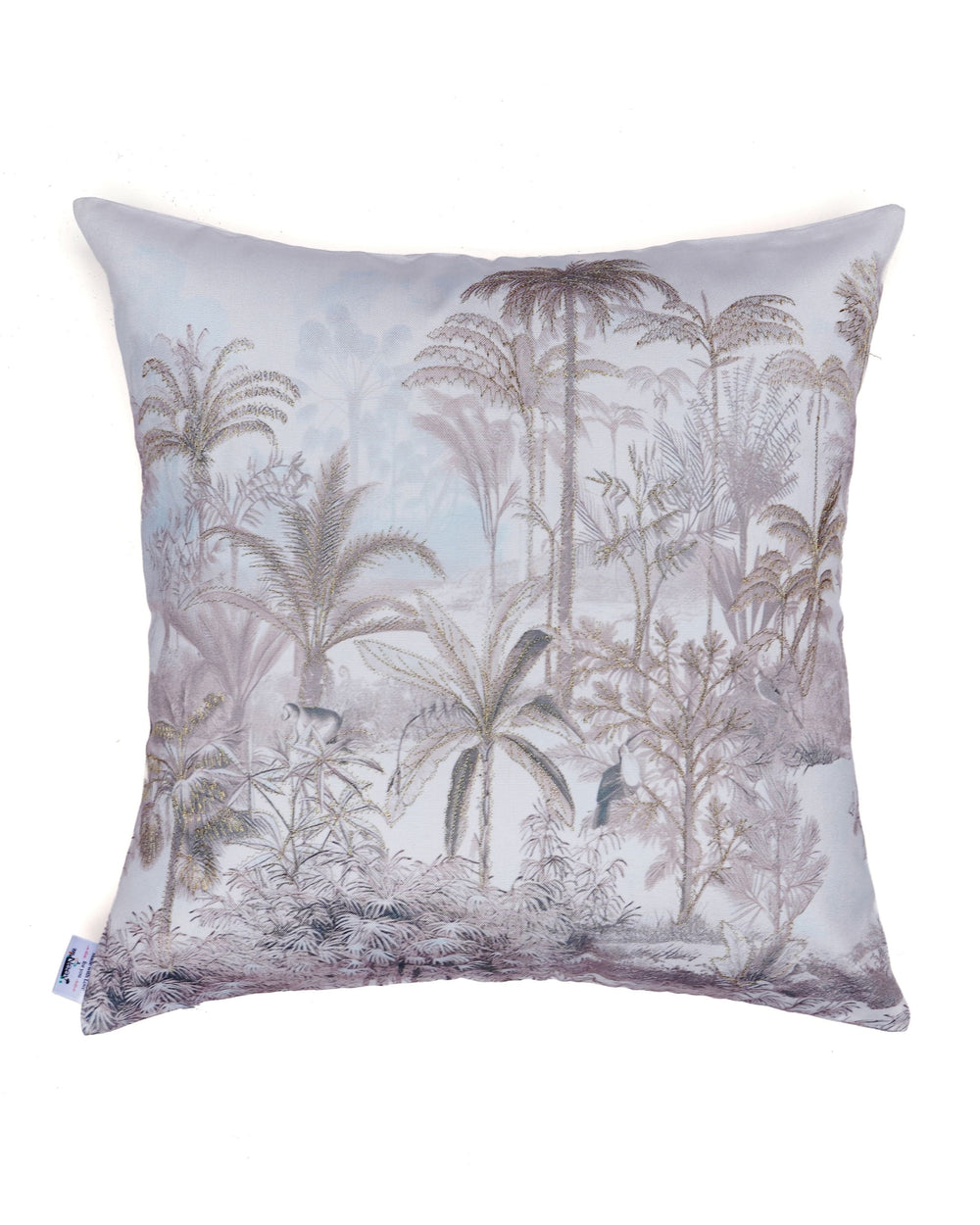 Set Of 3 Digital Printed & Embroidered Palm Tree Cushion Cover
