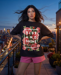Women Rise And Shine Printed Cotton T-shirt