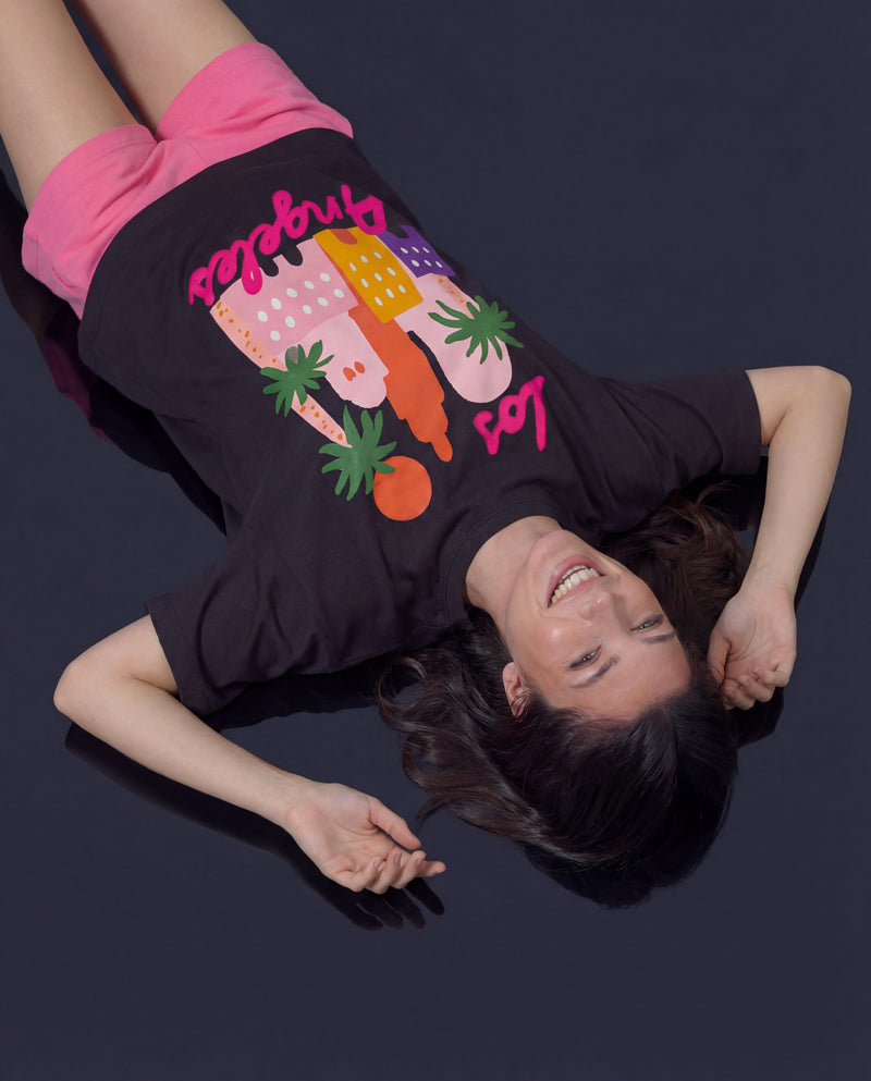 Women Los Angeles Printed Cotton T-shirt