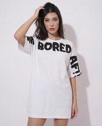 Women I Am Bored Printed Cotton T-shirt