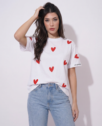 Women Heart Printed Cotton T-shirt