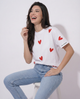 Woman Heart Printed Cotton T-shirt