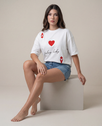 Women Feeling Lucky Printed Cotton T-shirt