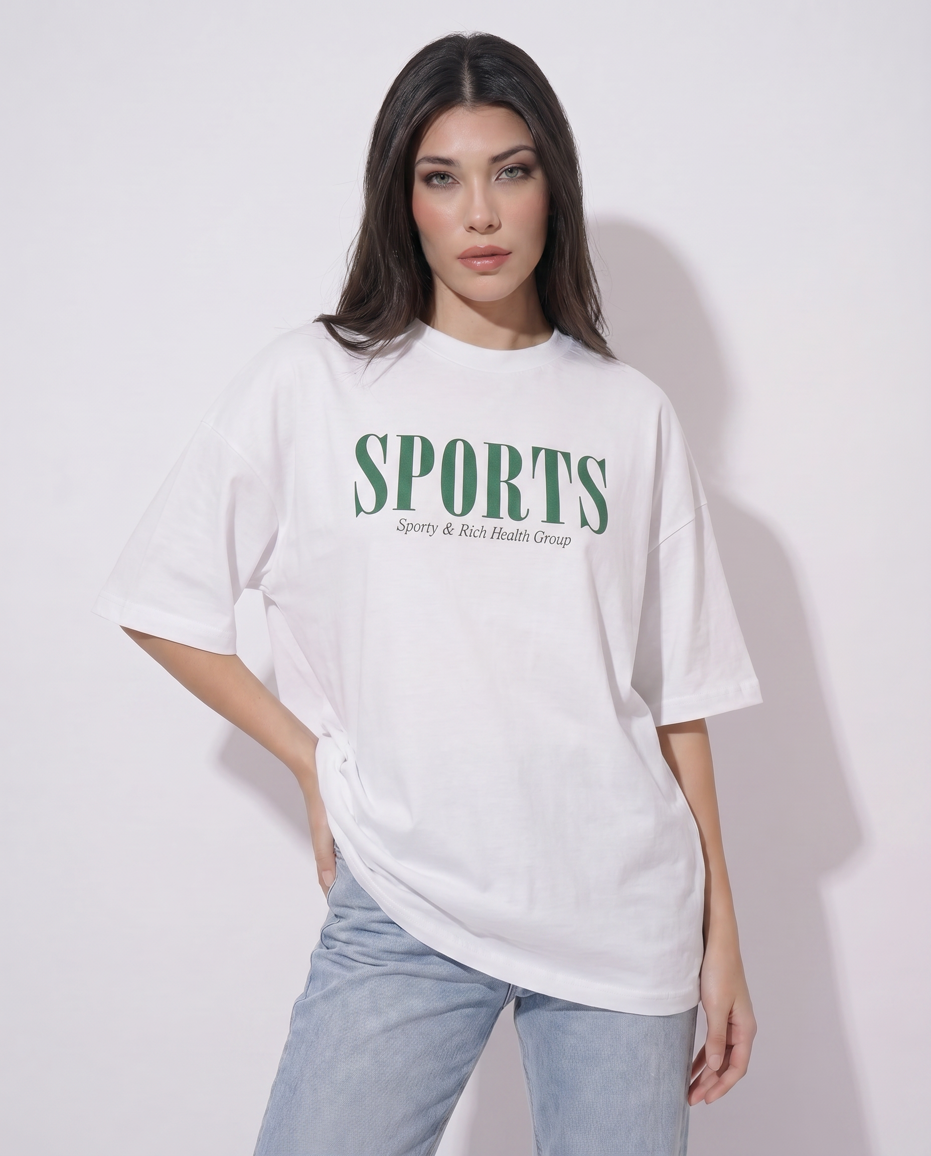 Woman Sports Printed Cotton T-shirt